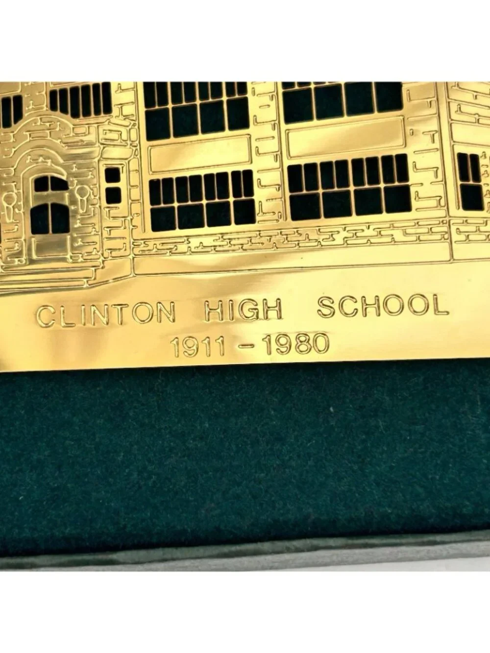Vintage Reed & Barton Clinton High School Henry County Ornament Signed Aldridge